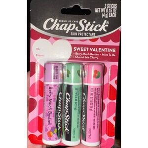 2 ea= ChapStick Valentine Lip Balm Berry Much Bestie+Mint 2 Be+Cherish Me Cherry